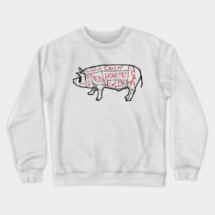 Pig Pork Cut Butcher Chart Crewneck Sweatshirt